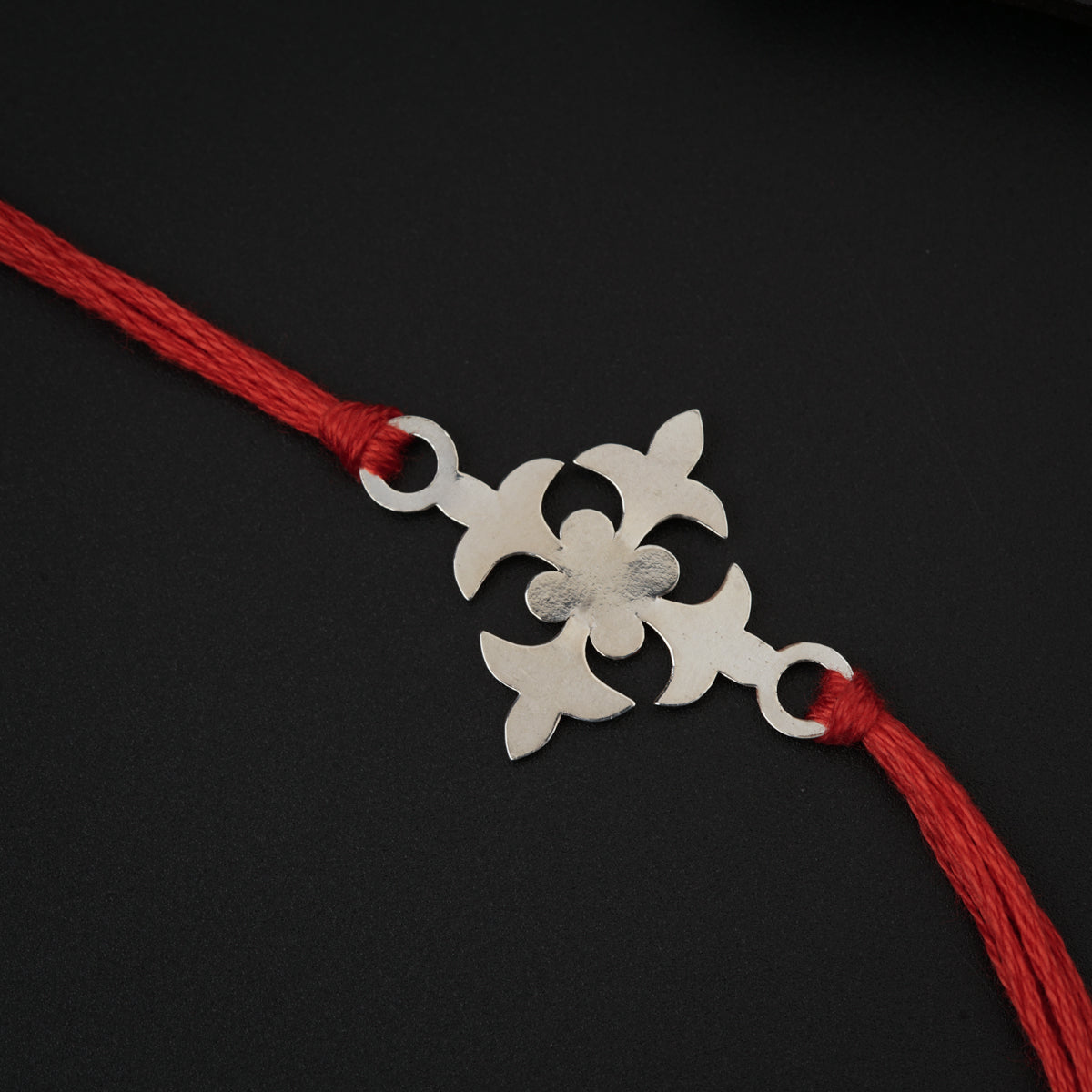 Silver Laser cut Rakhi