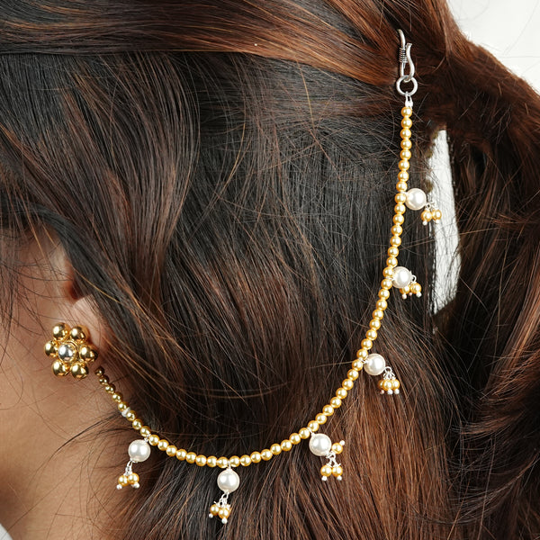 Golden and White Pearl Silver Vel (Project Handmade)