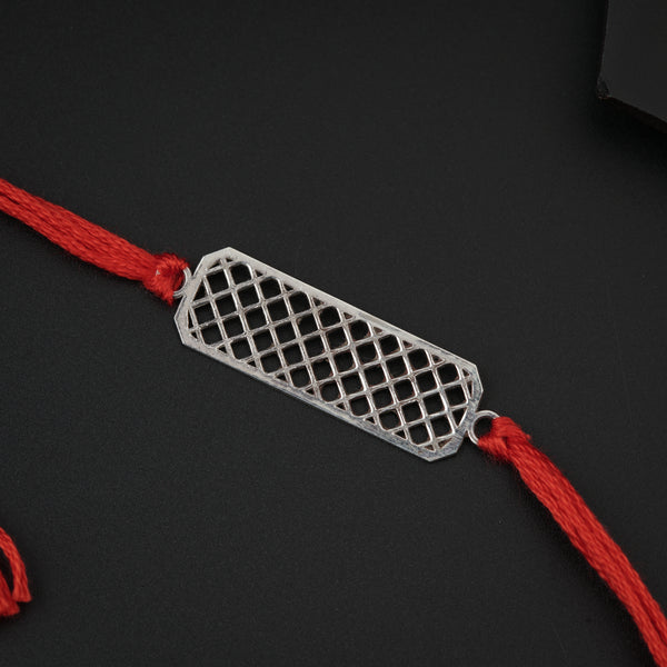 Silver Laser cut Rakhi