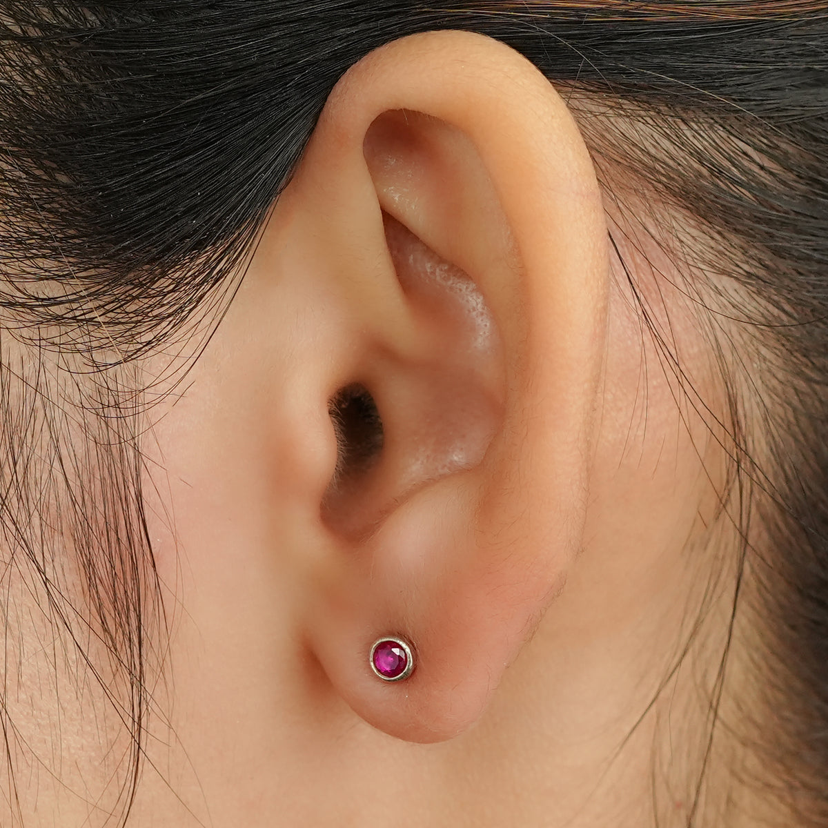 Tiny Pink CZ Stud
