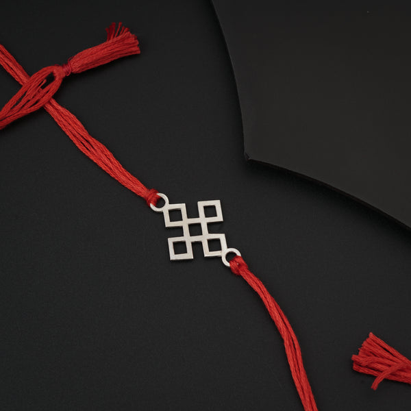 Silver Laser cut Rakhi