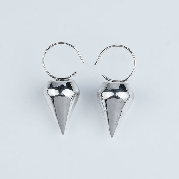 Silver Cone Dangle Earrings