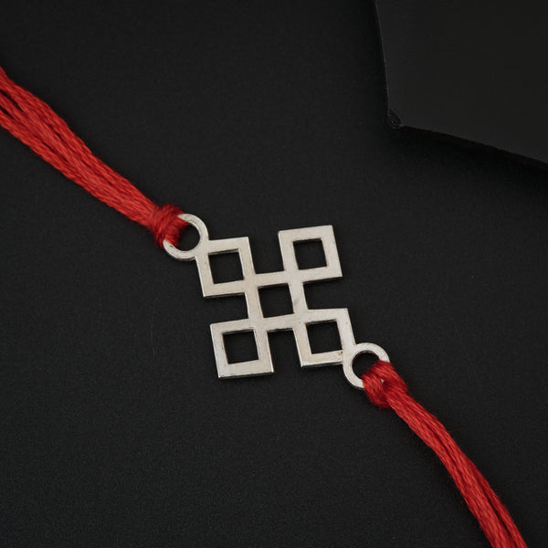 Silver Laser cut Rakhi
