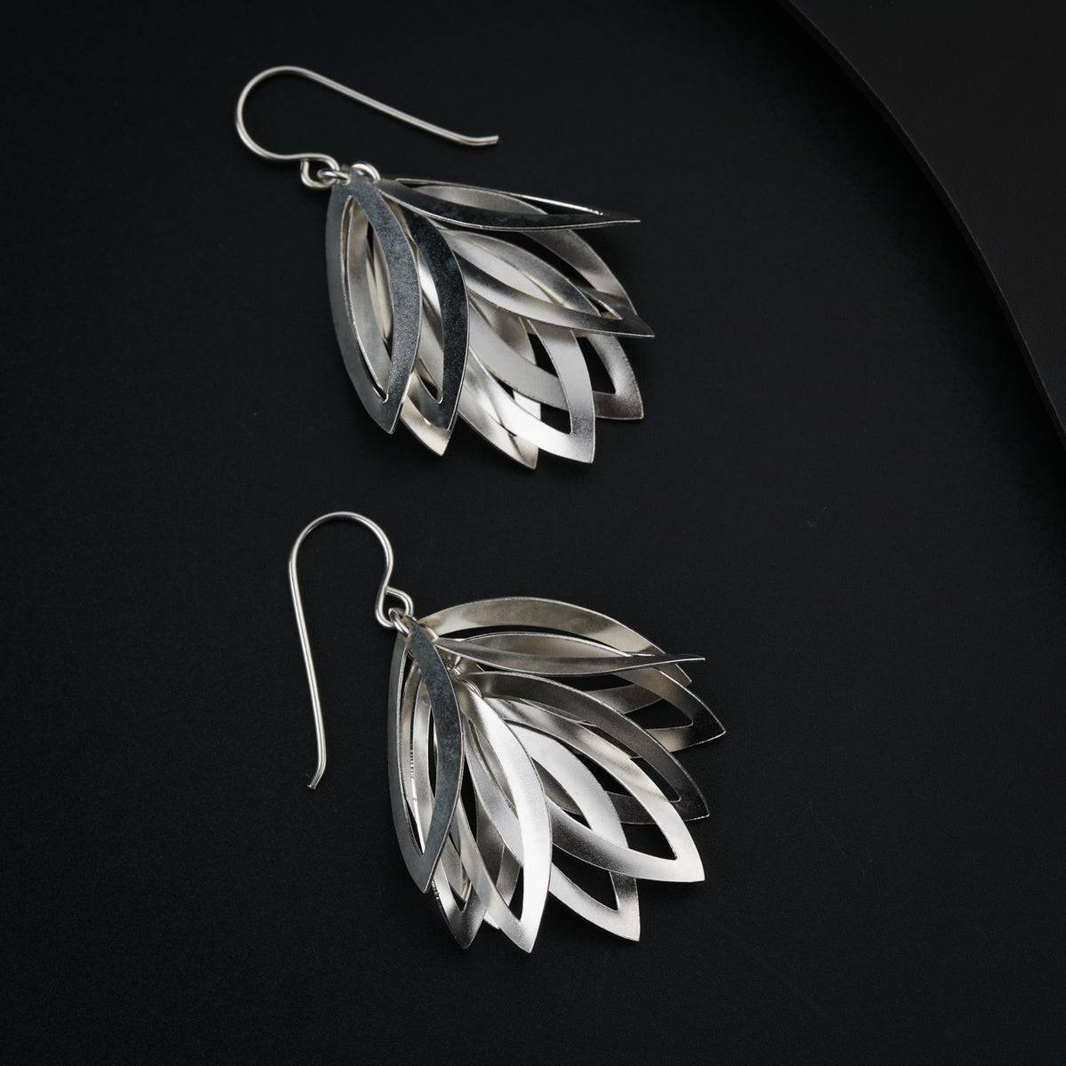 Silver Leaf Dangler Earrings