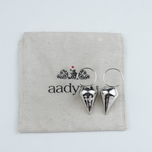 Silver Cone Dangle Earrings