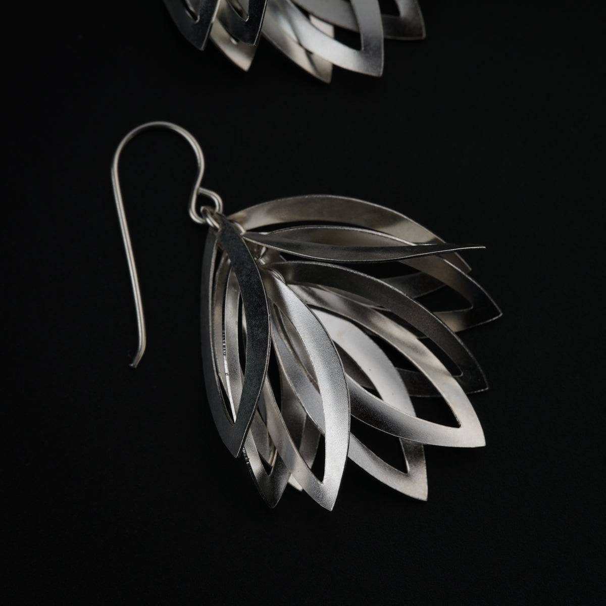 Silver Leaf Dangler Earrings