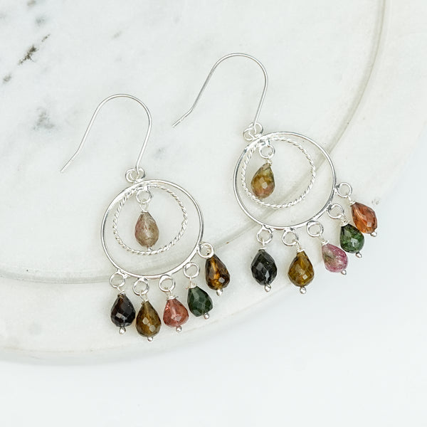 Tourmaline Chandbali Earrings (Project Handmade)