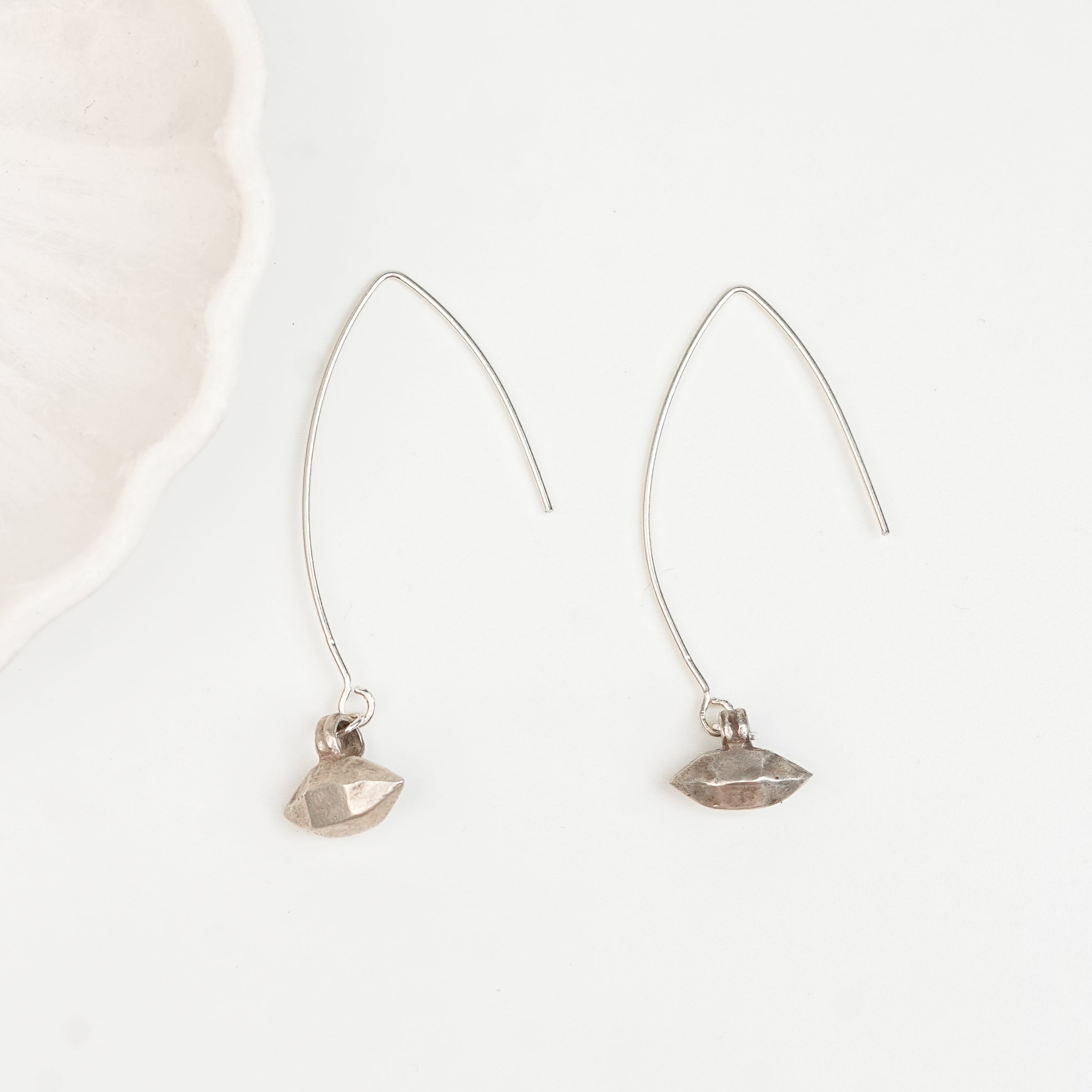 Silver Oxidized Dangling Earrings (Project Handmade)