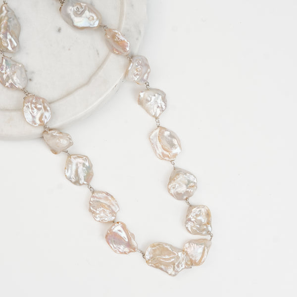 Flat Baroque Pearl Ganthan Necklace