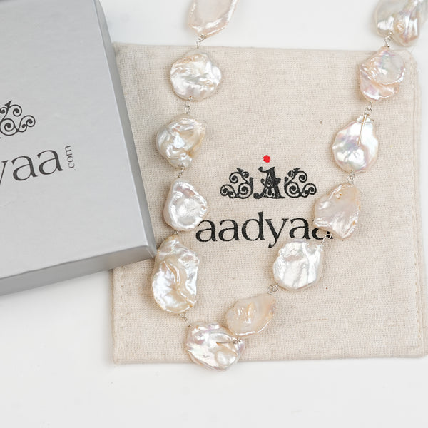Flat Baroque Pearl Ganthan Necklace