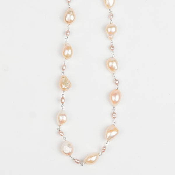 Fresh Water and Rice Pearl Ganthan Necklace
