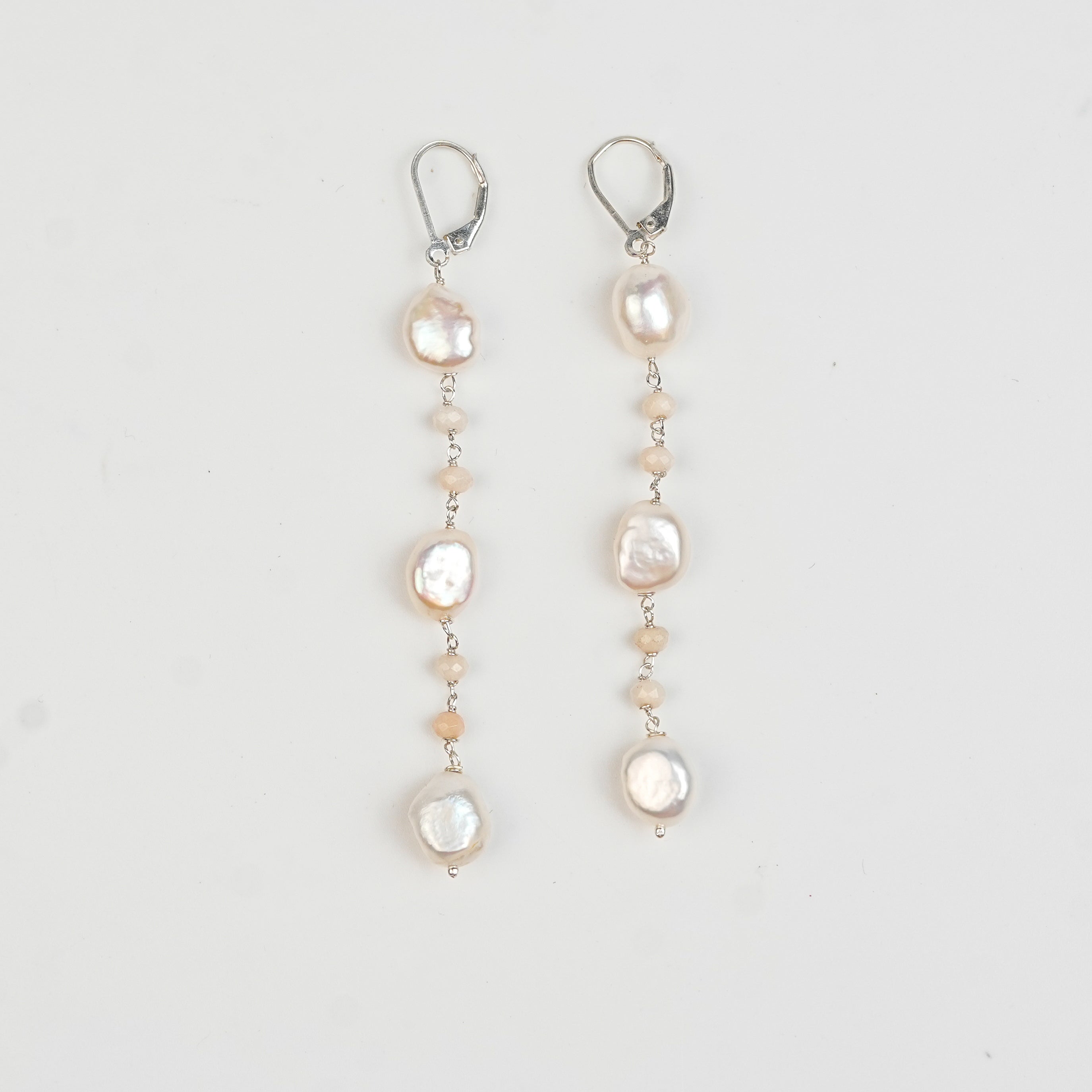 White Jade and Pearl Earrings (Project Handmade)