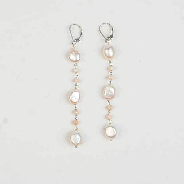 White Jade and Pearl Earrings (Project Handmade)