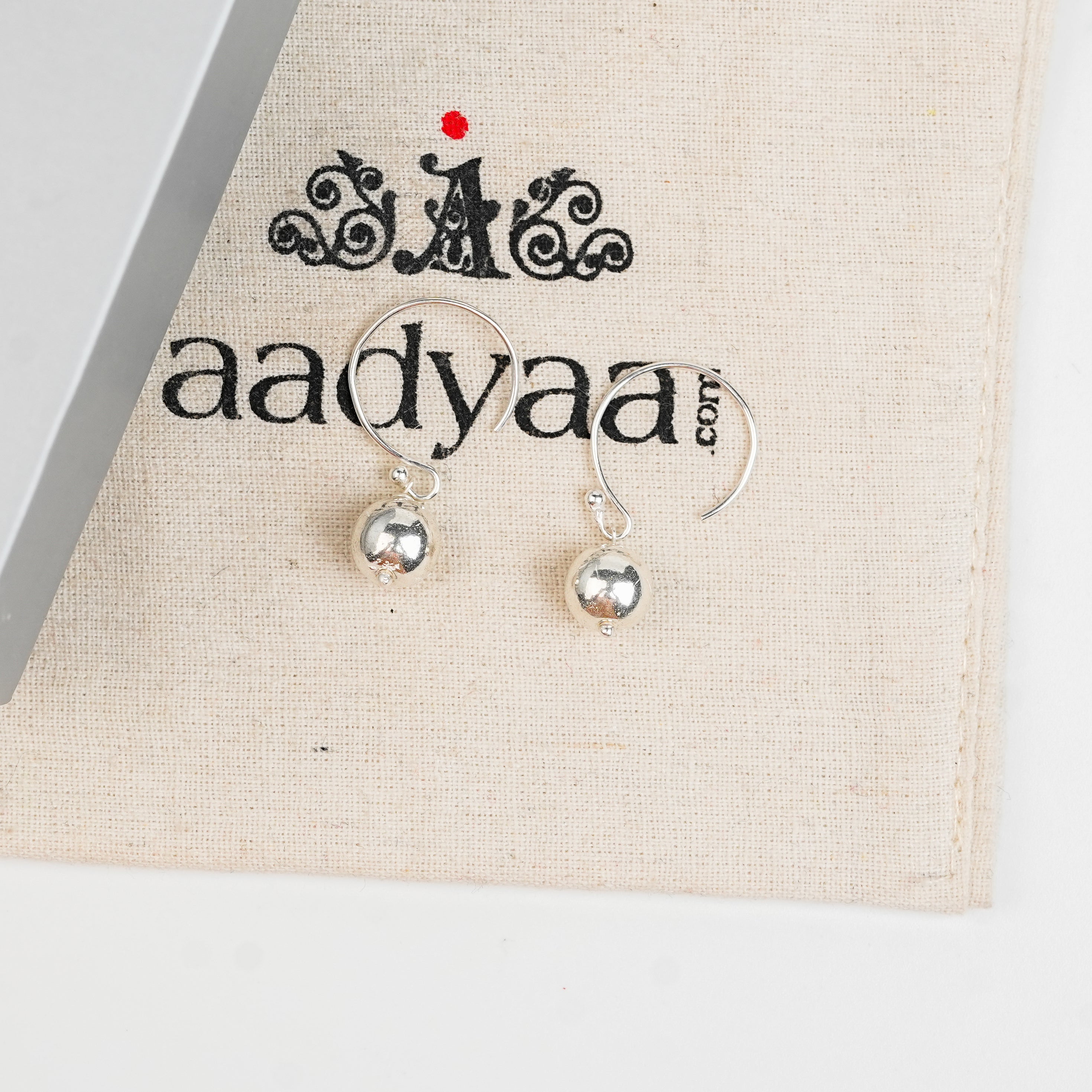 Silver Sarmanee Dangling Earrings – 8 mm Bead | 92.5 Sterling Silver