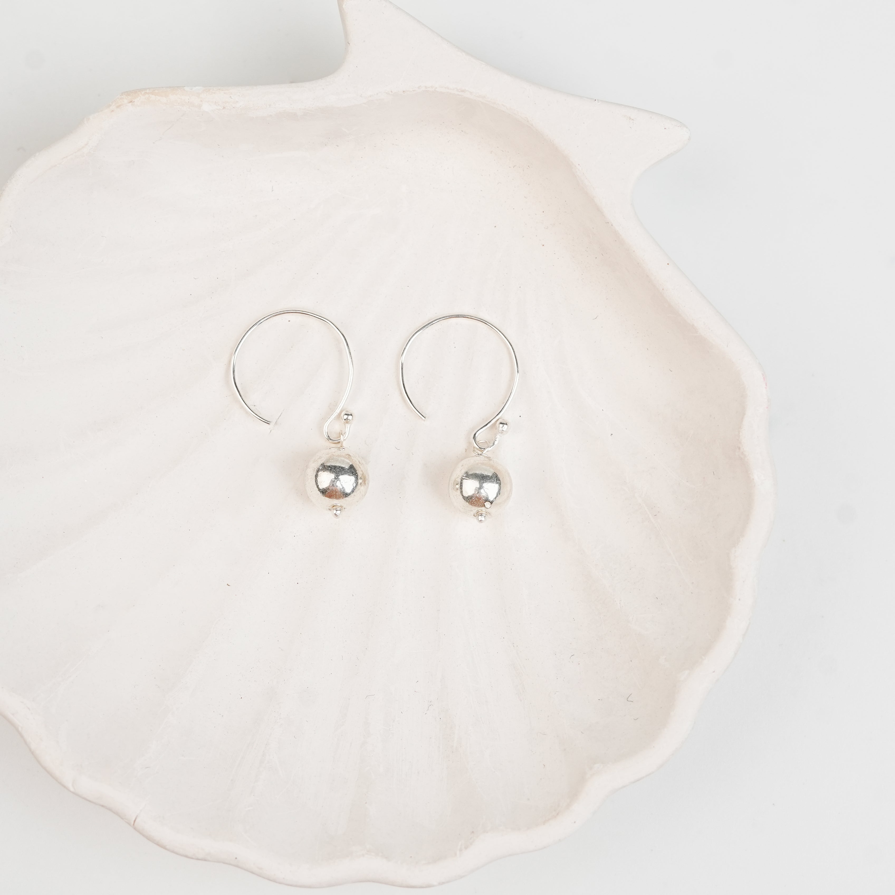 Silver Sarmanee Dangling Earrings – 8 mm Bead | 92.5 Sterling Silver