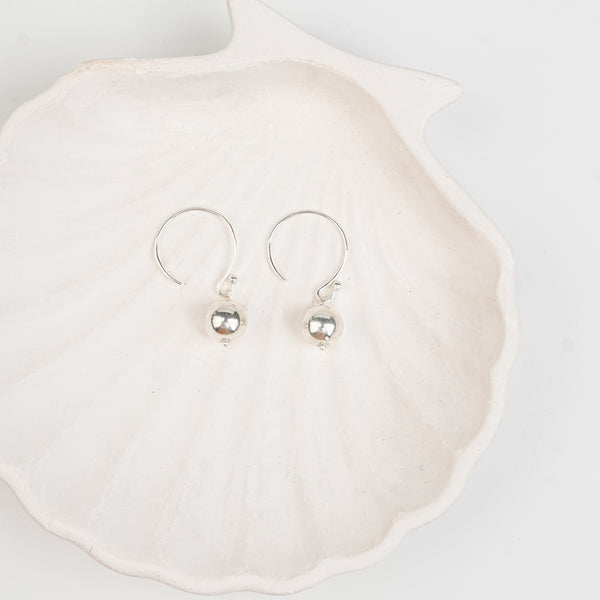 Silver Sarmanee Dangling Earrings – 8 mm Bead | 92.5 Sterling Silver