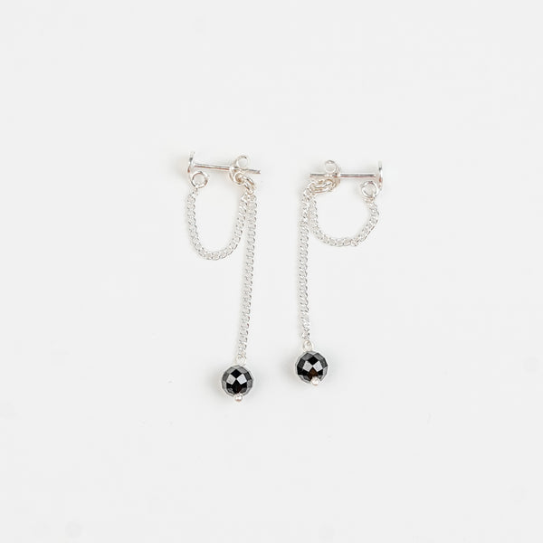 Black Spinel Dangler Earrings | 92.5 Sterling Silver