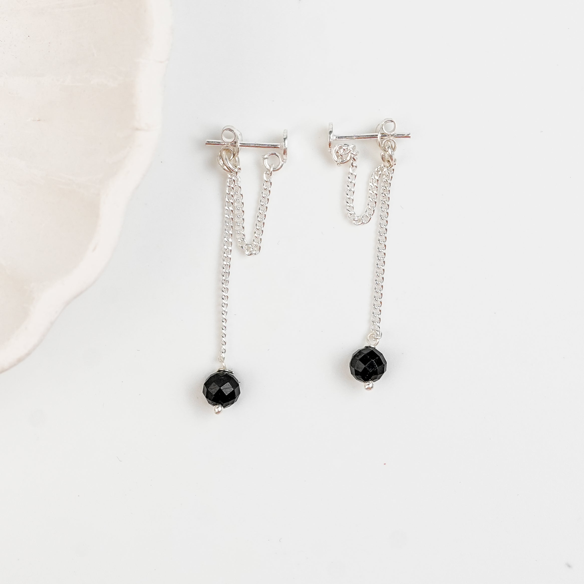 Black Spinel Dangler Earrings | 92.5 Sterling Silver