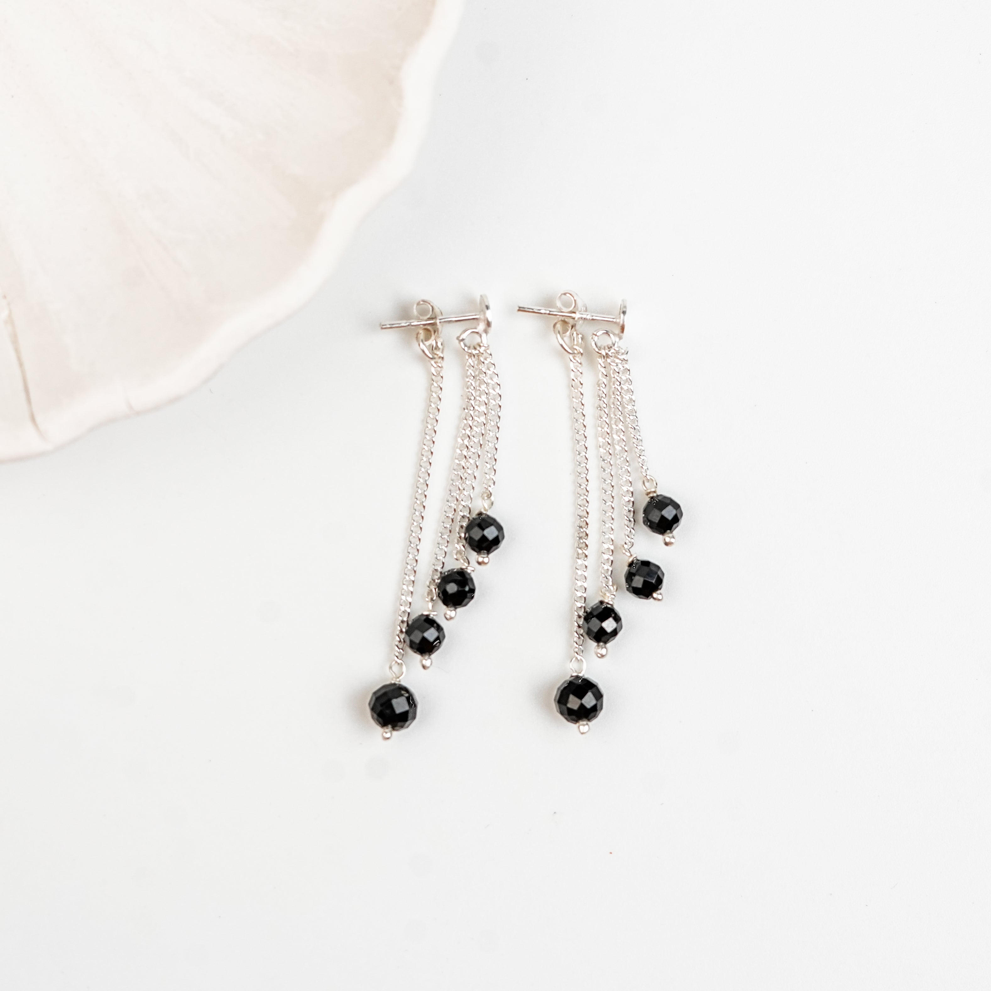 Black Spinel Layered Dangler Trinket | 92.5 Sterling Silver