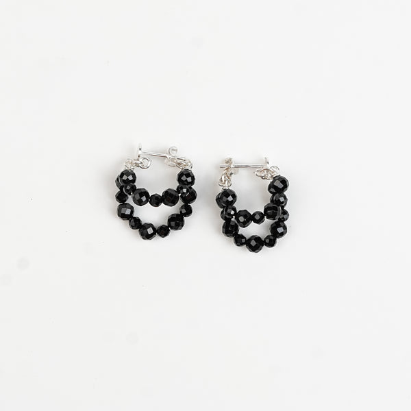 Double Layer Black Spinel Trinket | 92.5 Sterling Silver