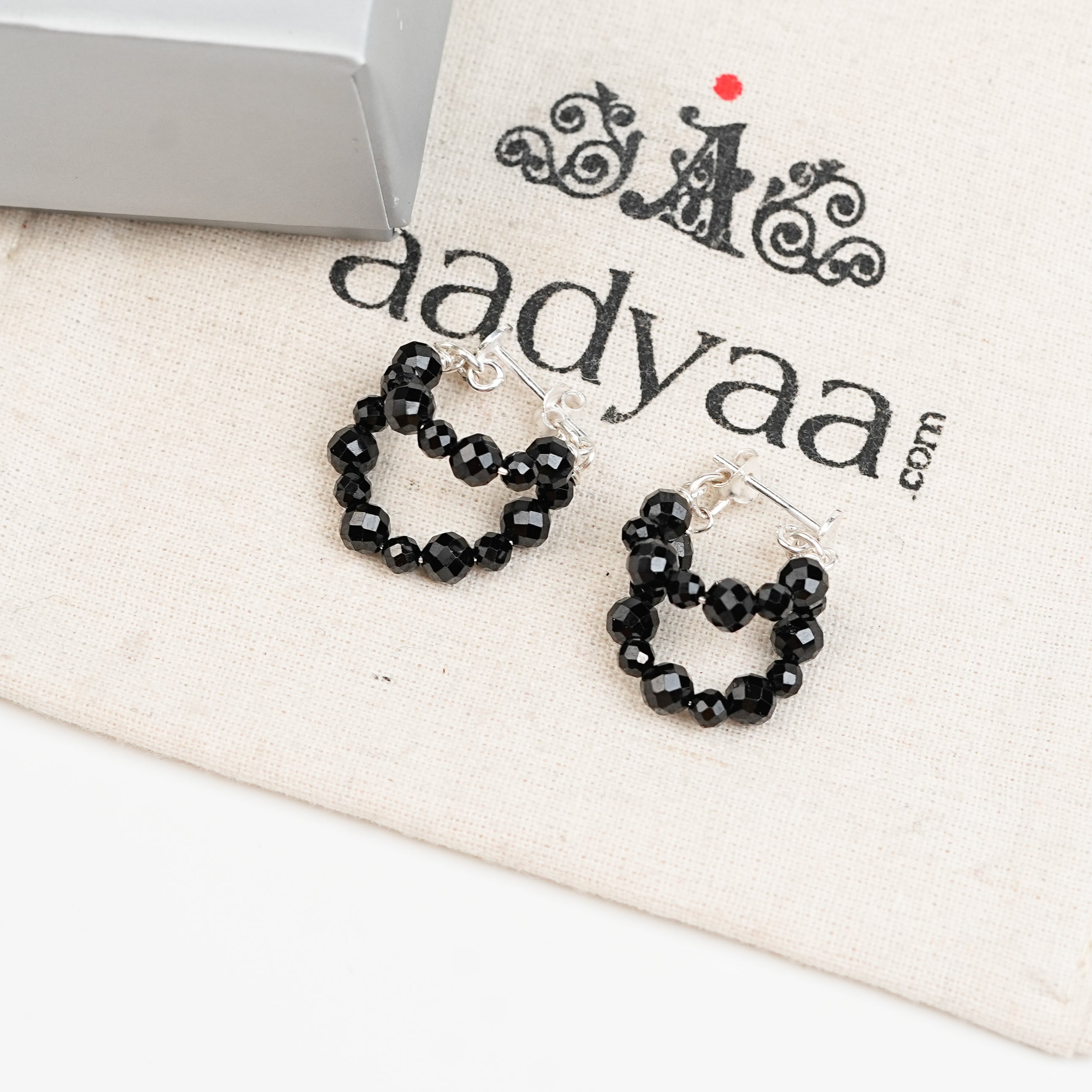 Double Layer Black Spinel Trinket | 92.5 Sterling Silver