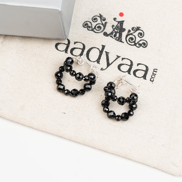 Double Layer Black Spinel Trinket | 92.5 Sterling Silver