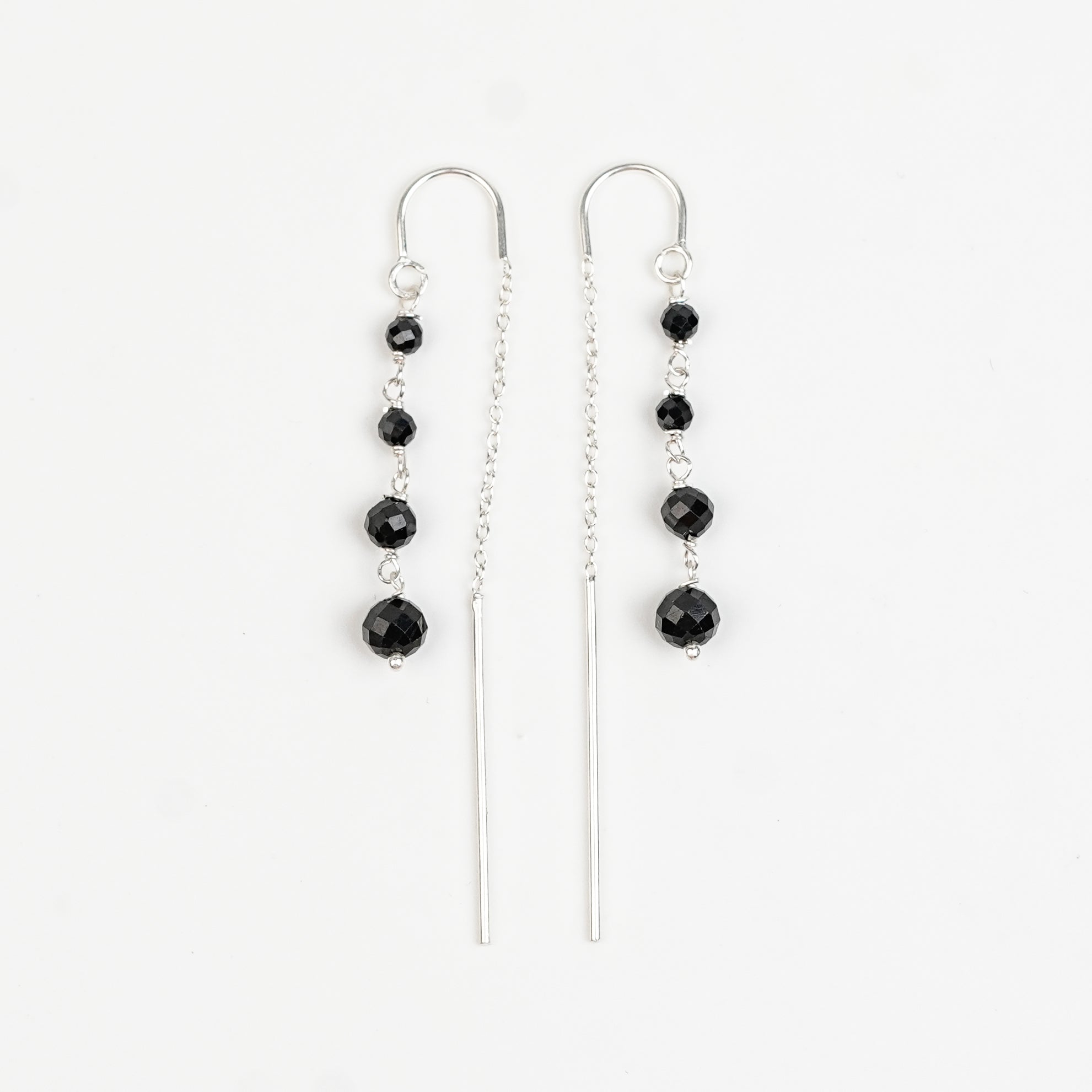 Black Spinel Knot Sui Dhaaga Earrings | 92.5 Sterling Silver