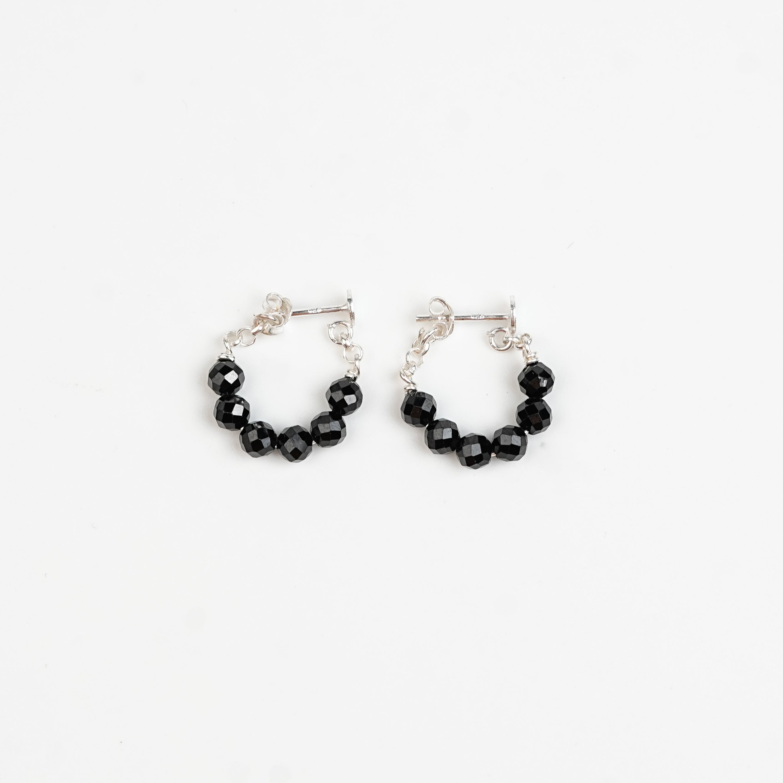 Black Spinel Halo Earrings | 92.5 Sterling Silver