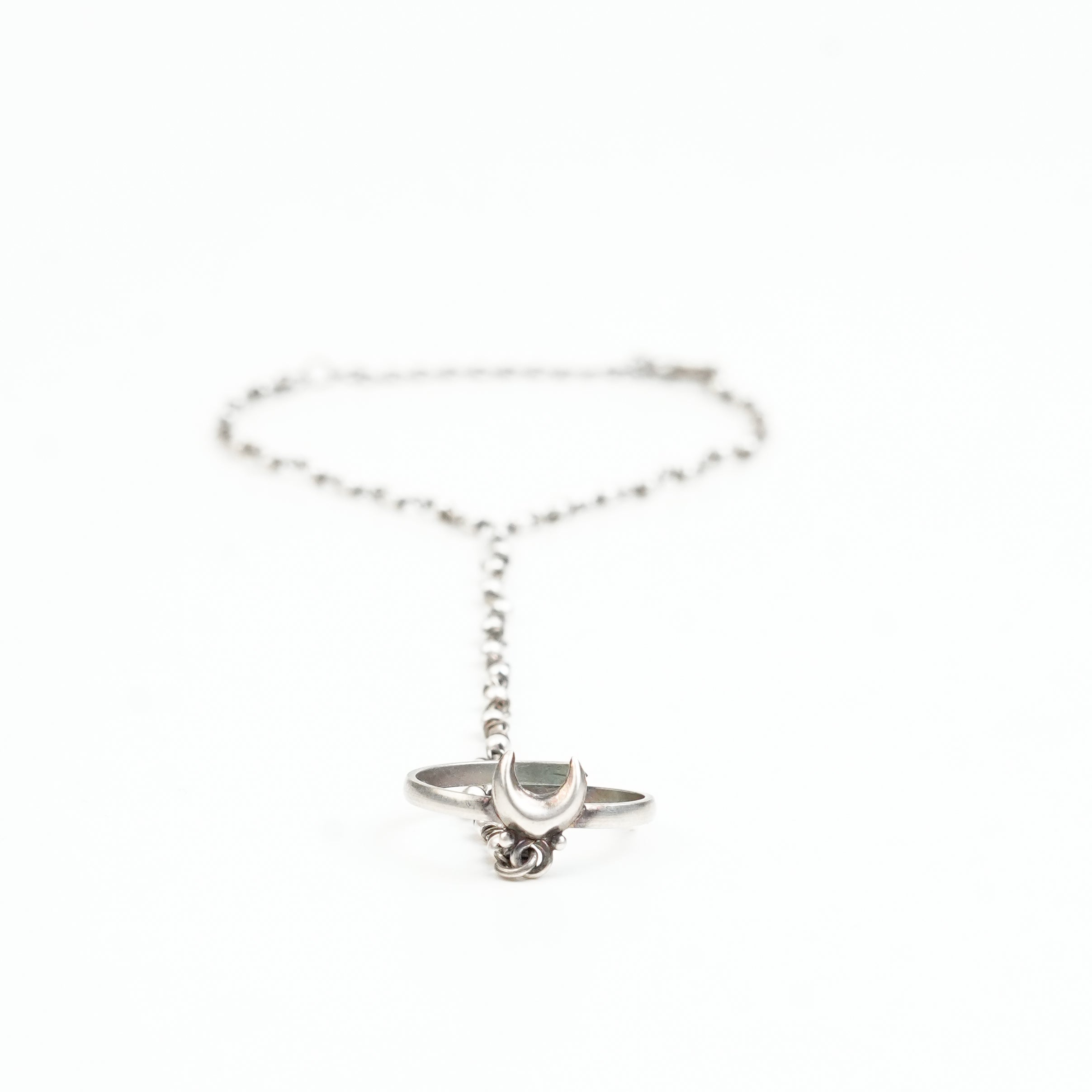 Chandrakor & Pearl Ganthan Haath Phool | 92.5 Sterling Silver