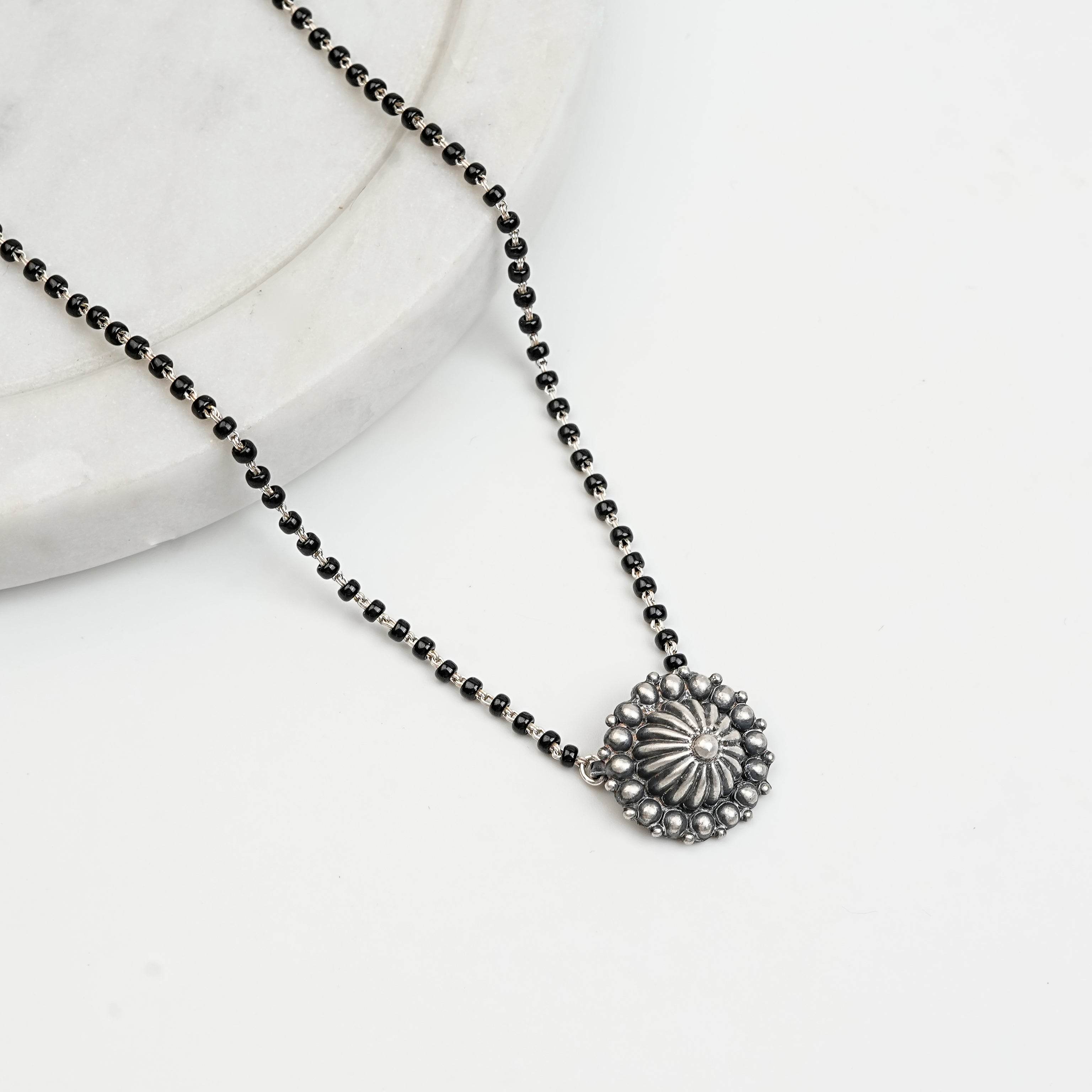 Silver Oxidized Dome Mangalsutra