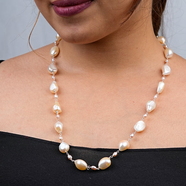 Fresh Water and Rice Pearl Ganthan Necklace