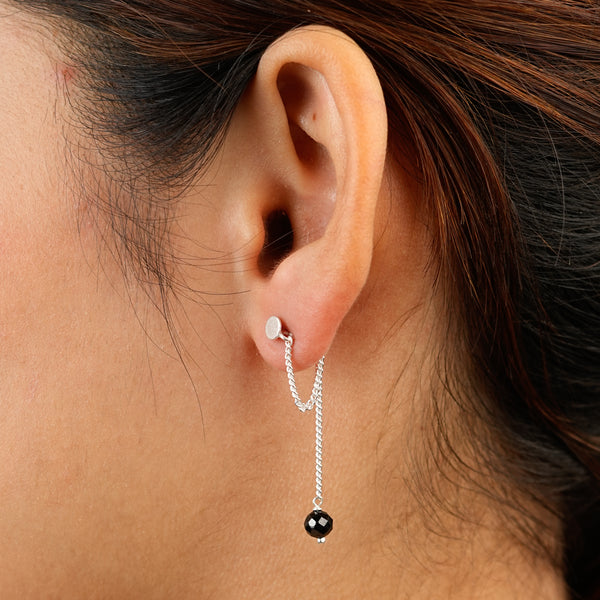 Black Spinel Dangler Earrings | 92.5 Sterling Silver