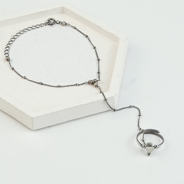 Nirbhaya & Beaded Chain Haath Phool | 92.5 Sterling Silver