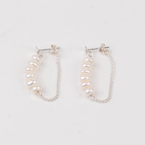 Freshwater Pearl and Chain Earrings (Project Handmade)