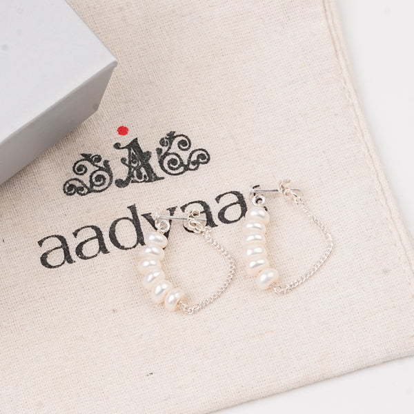 Freshwater Pearl and Chain Earrings (Project Handmade)