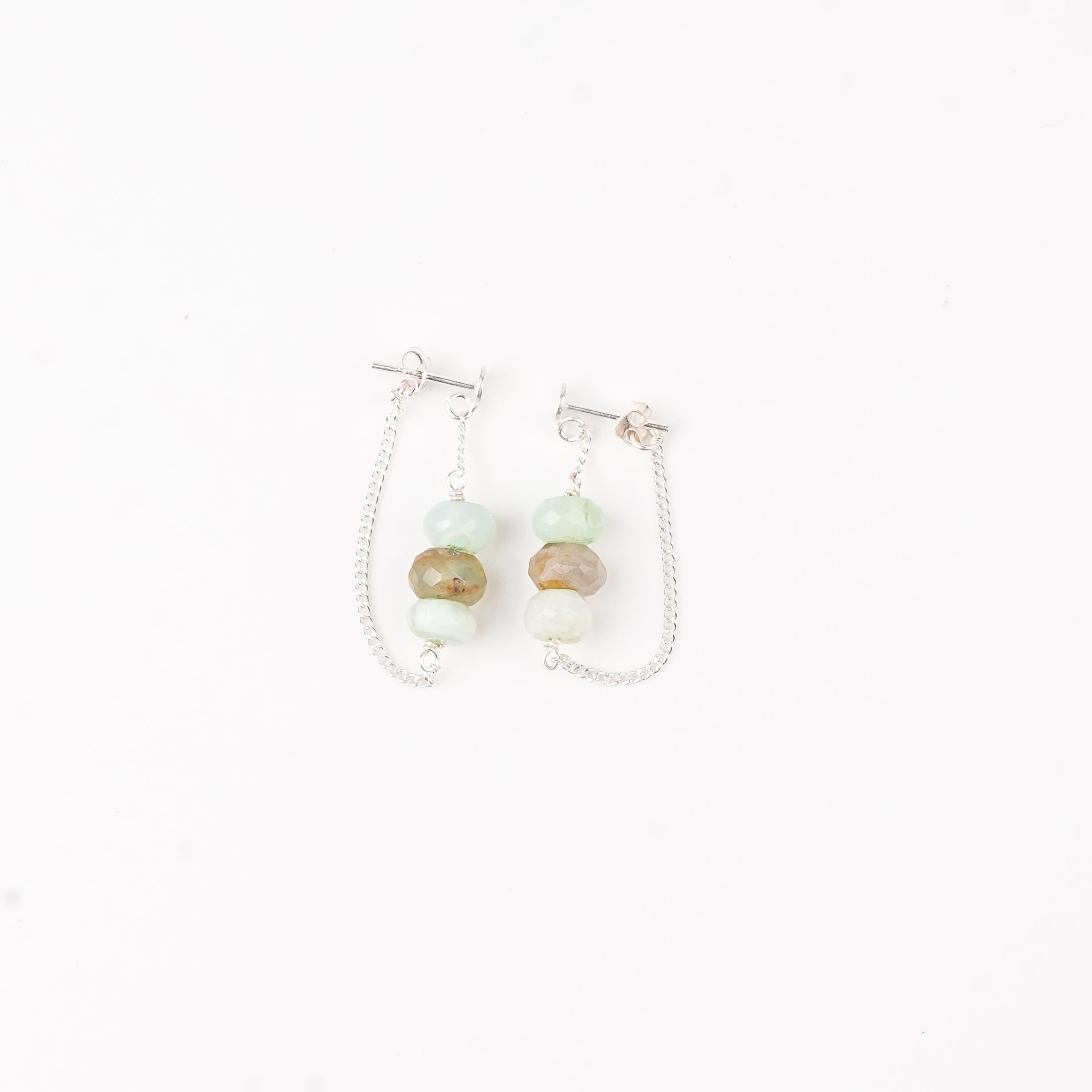 Blue Opal and Chain Earrings (Project Handmade)