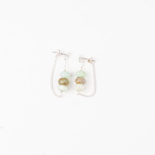 Blue Opal and Chain Earrings (Project Handmade)