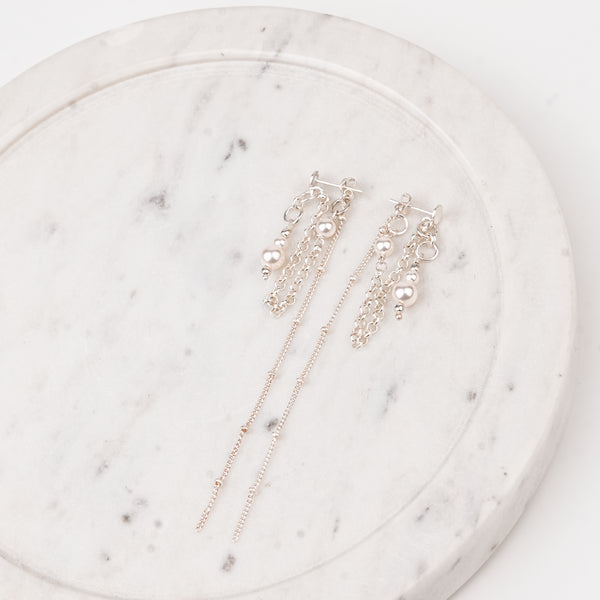Pearl and Chain Layered Earrings (Project Handmade)