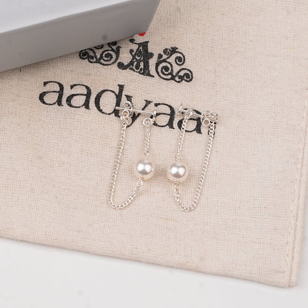 Single Pearl and Chain Earrings (Project Handmade)
