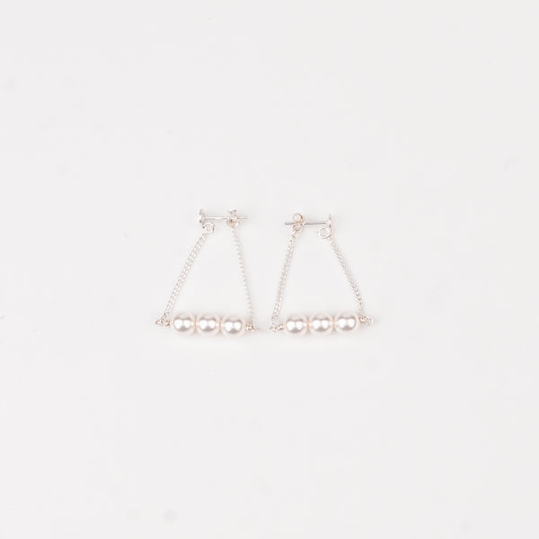 Three Pearl Chain Earrings (Project Handmade)
