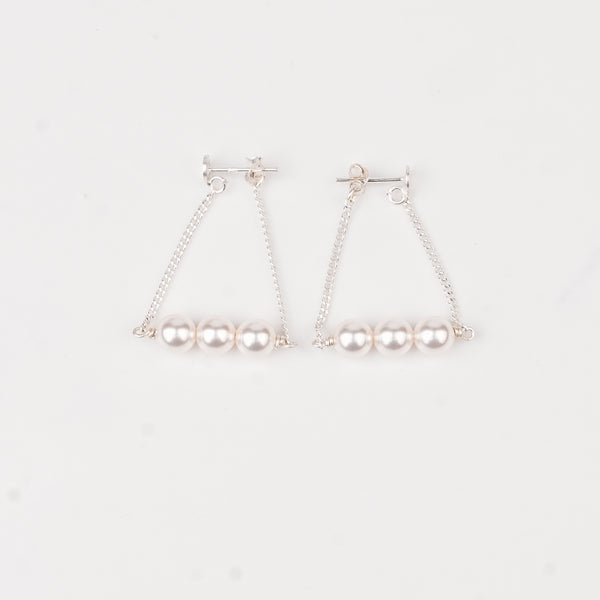 Three Pearl Chain Earrings (Project Handmade)