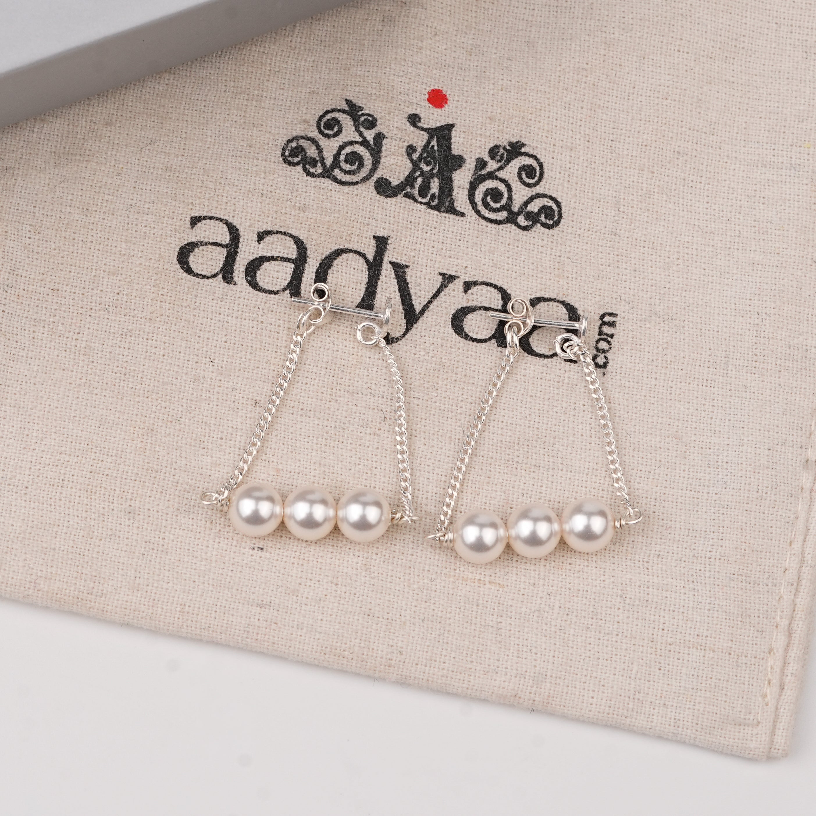 Three Pearl Chain Earrings (Project Handmade)