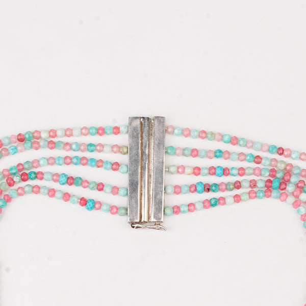 Luxe Necklace - Blue and Pink Jade