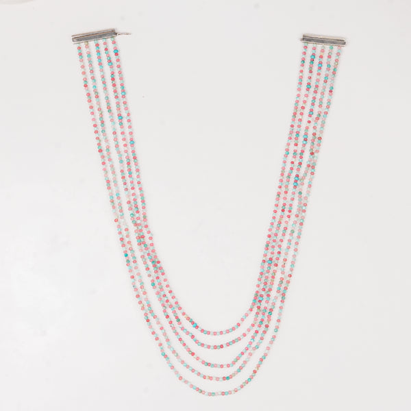 Luxe Necklace - Blue and Pink Jade