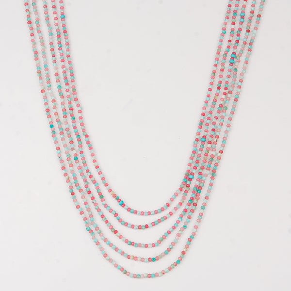Luxe Necklace - Blue and Pink Jade