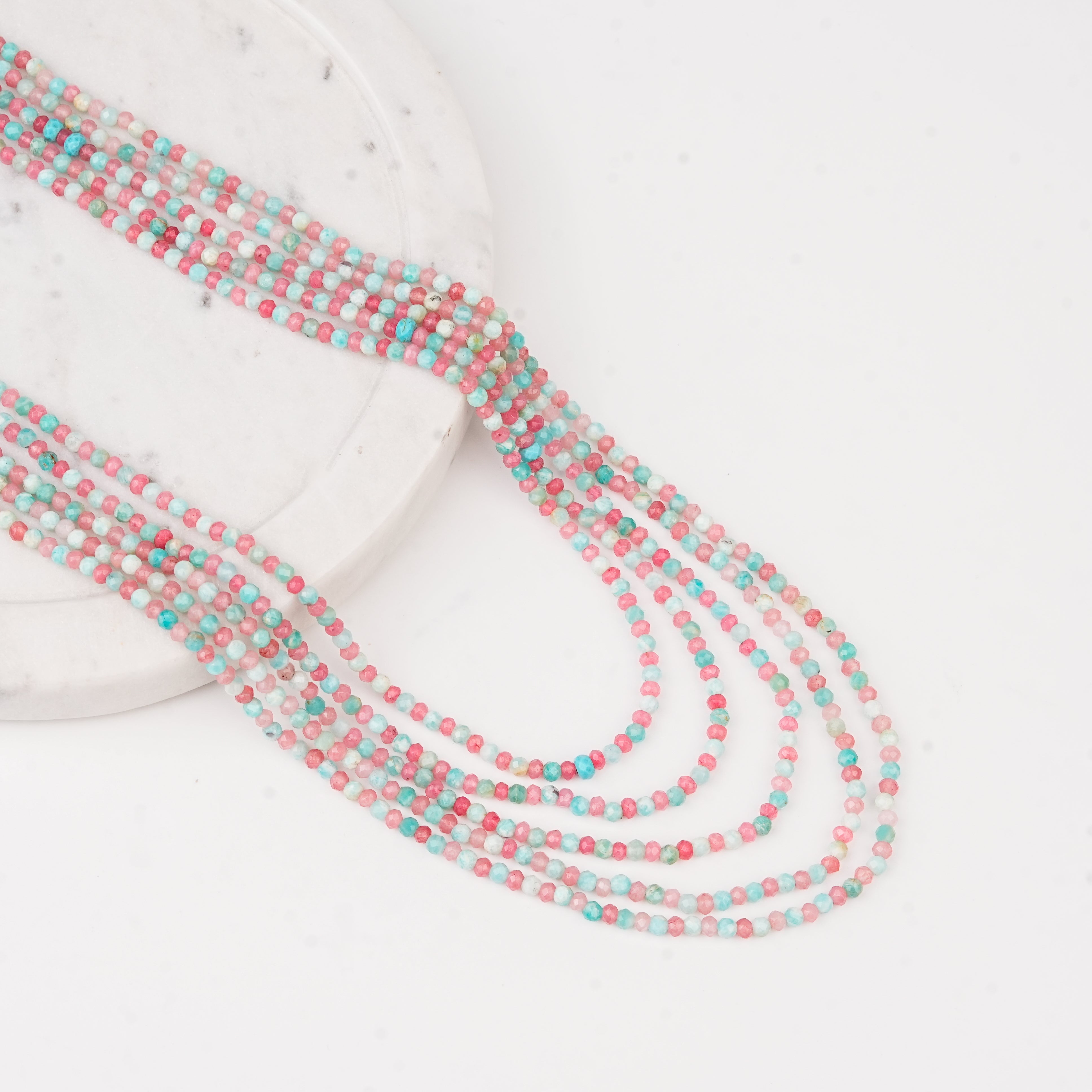Luxe Necklace - Blue and Pink Jade