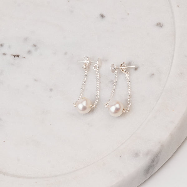 Single Pearl Earrings (Project Handmade)