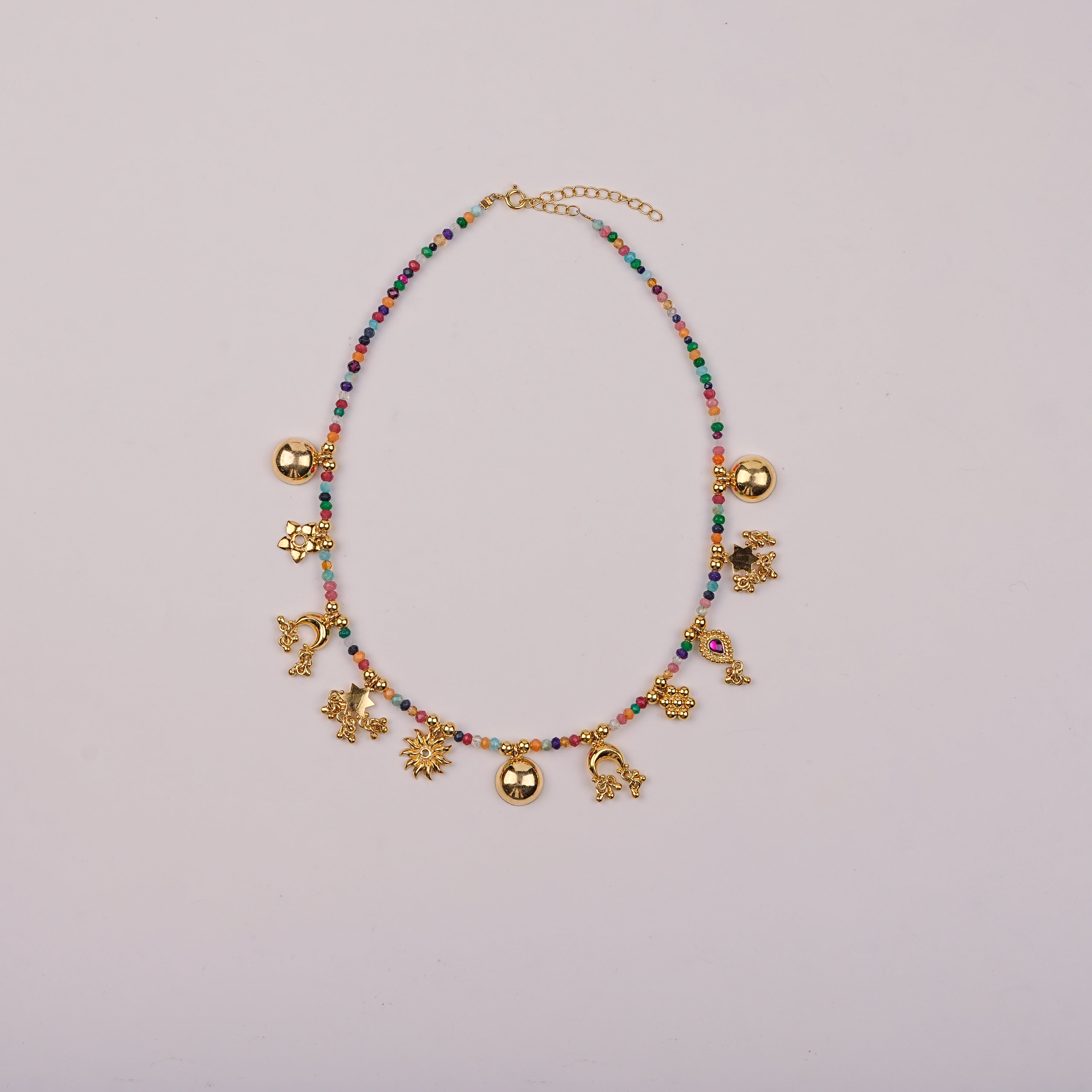 Silver Handmade Charm Necklace | 22K Gold-Plated