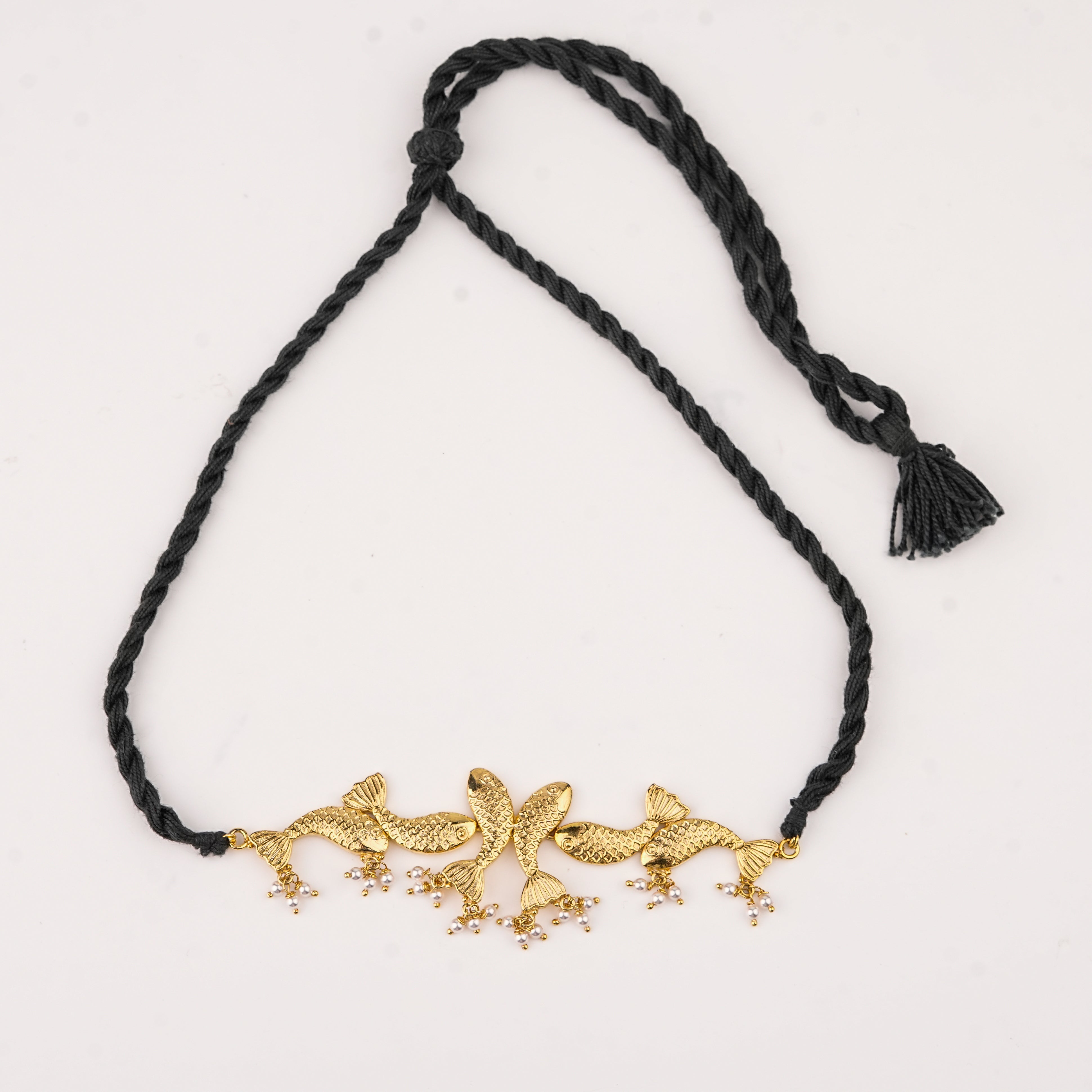 Silver Matsya Choker Necklace | 22K Gold-Plated