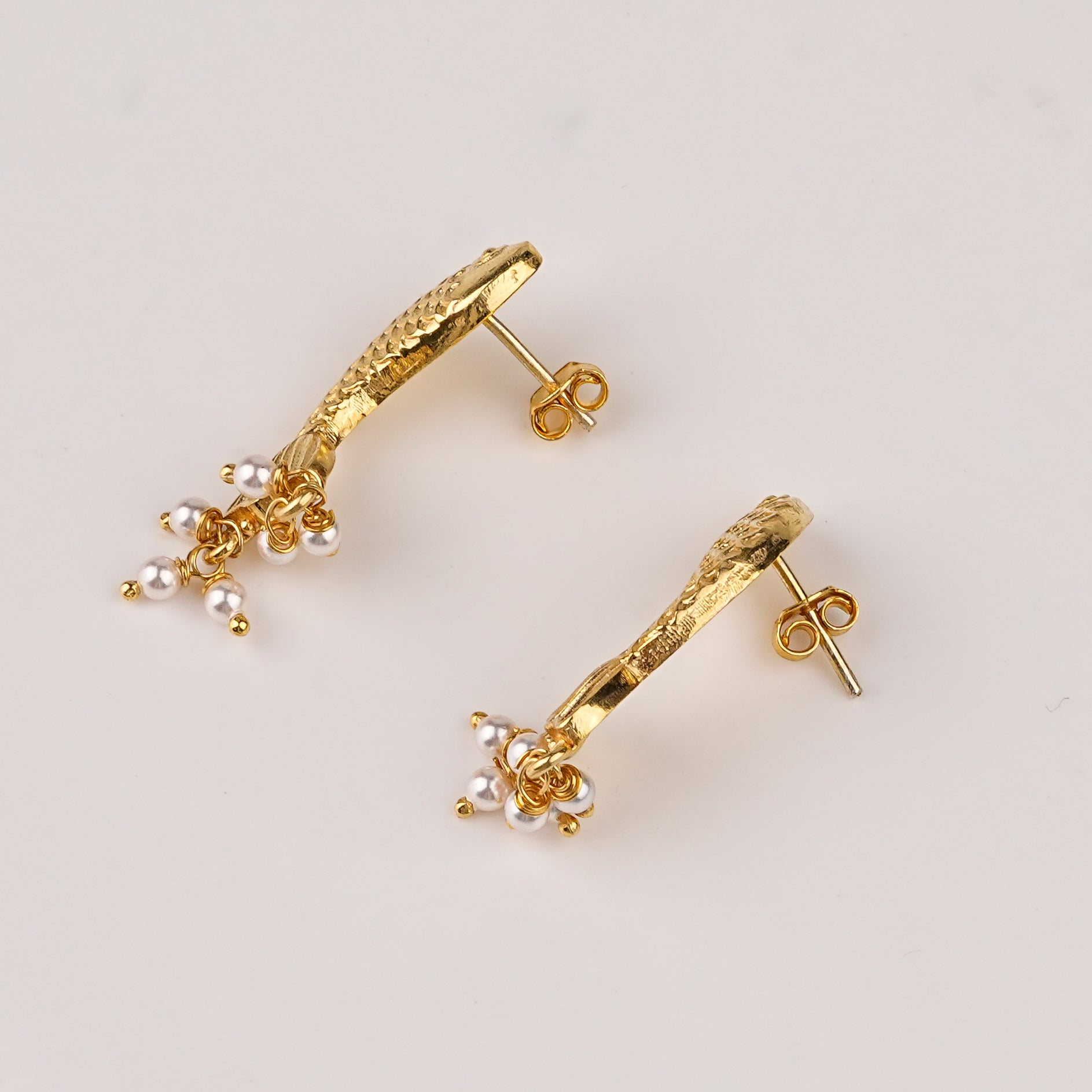 Silver Matsya Earrings | 22K Gold-Plated